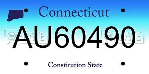 AU60490 Connecticut License Plate