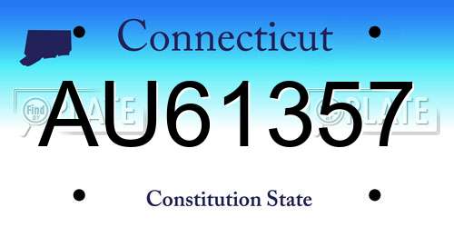 AU61357 Connecticut License Plate