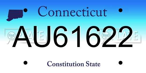 AU61622 Connecticut License Plate