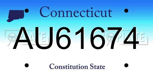 AU61674 Connecticut License Plate