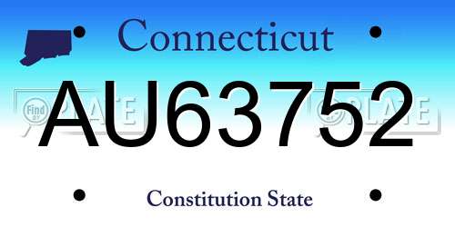 AU63752 Connecticut License Plate