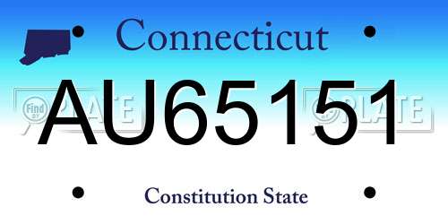 AU65151 Connecticut License Plate