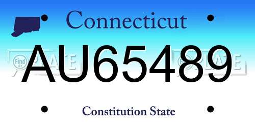 AU65489 Connecticut License Plate