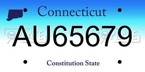 AU65679 Connecticut License Plate