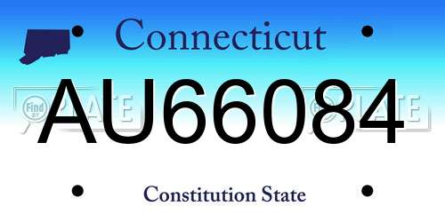 AU66084 Connecticut License Plate