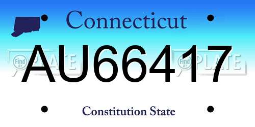 AU66417 Connecticut License Plate