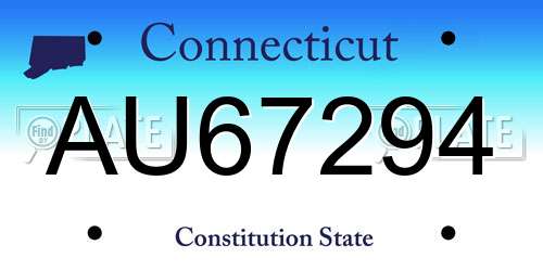 AU67294 Connecticut License Plate
