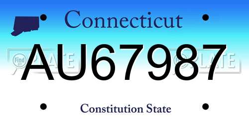 AU67987 Connecticut License Plate