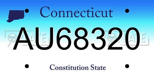AU68320 Connecticut License Plate