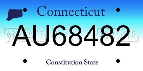 AU68482 Connecticut License Plate