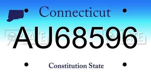 AU68596 Connecticut License Plate