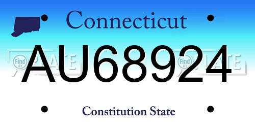 AU68924 Connecticut License Plate