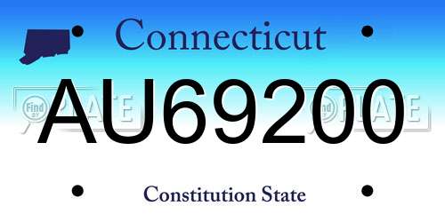AU69200 Connecticut License Plate