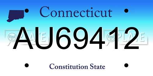 AU69412 Connecticut License Plate