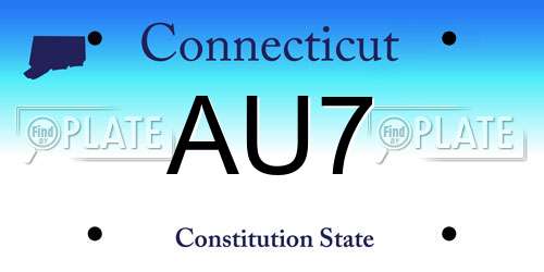 AU7 Connecticut License Plate