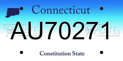 AU70271 Connecticut License Plate