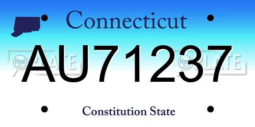 AU71237 Connecticut License Plate