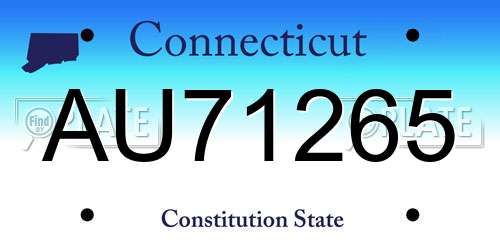 AU71265 Connecticut License Plate