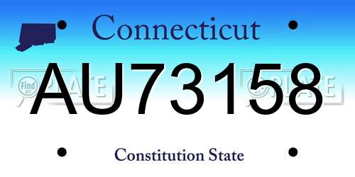 AU73158 Connecticut License Plate