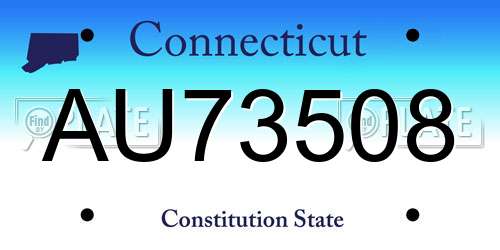 AU73508 Connecticut License Plate