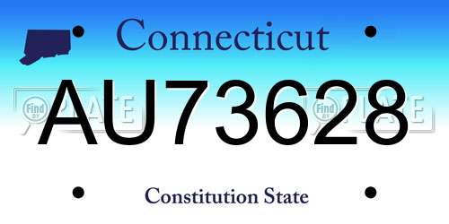 AU73628 Connecticut License Plate