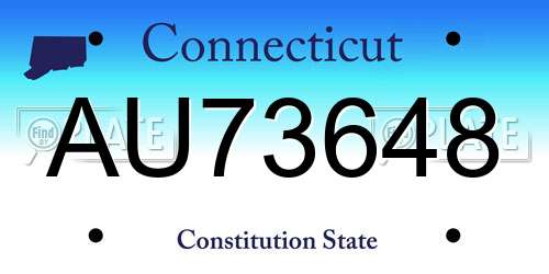 AU73648 Connecticut License Plate