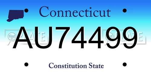 AU74499 Connecticut License Plate
