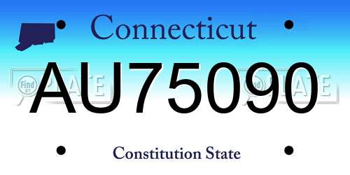 AU75090 Connecticut License Plate