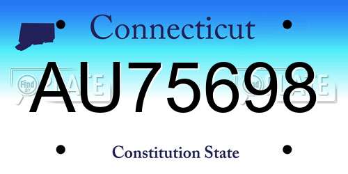 AU75698 Connecticut License Plate