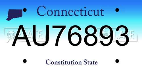 AU76893 Connecticut License Plate