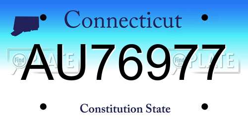 AU76977 Connecticut License Plate