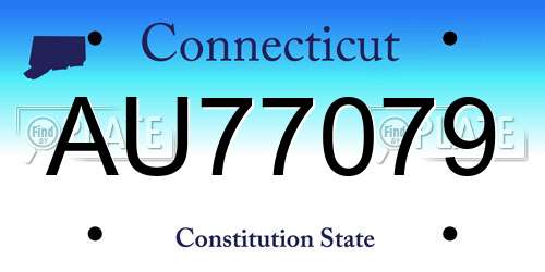 AU77079 Connecticut License Plate