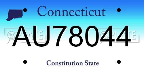 AU78044 Connecticut License Plate