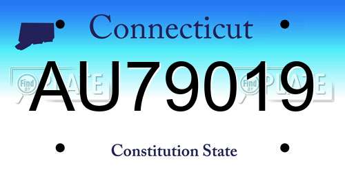 AU79019 Connecticut License Plate