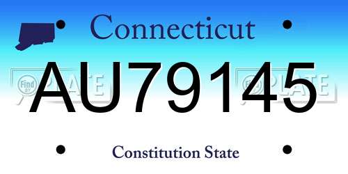 AU79145 Connecticut License Plate