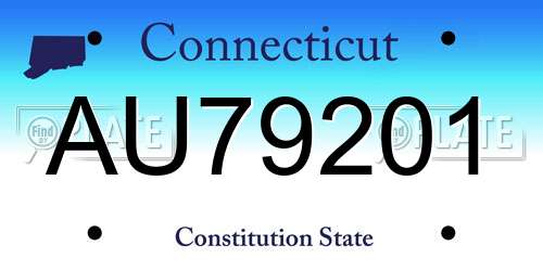 AU79201 Connecticut License Plate