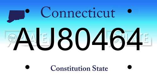 AU80464 Connecticut License Plate