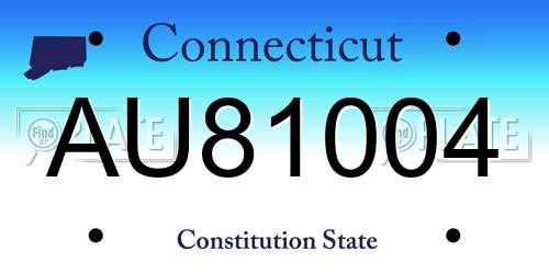 AU81004 Connecticut License Plate