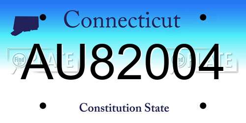 AU82004 Connecticut License Plate