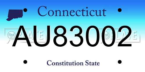 AU83002 Connecticut License Plate