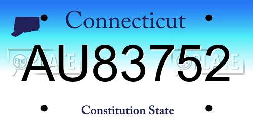 AU83752 Connecticut License Plate