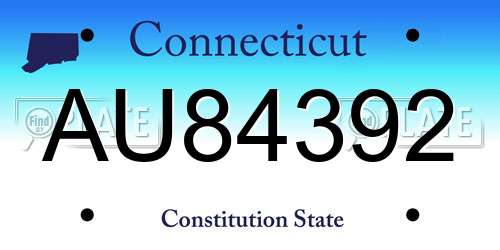 AU84392 Connecticut License Plate