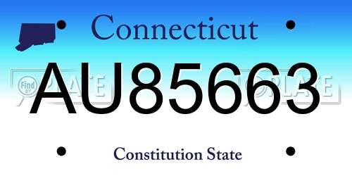 AU85663 Connecticut License Plate