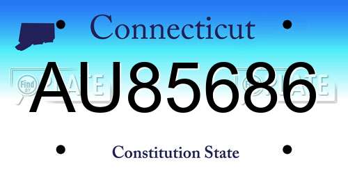AU85686 Connecticut License Plate