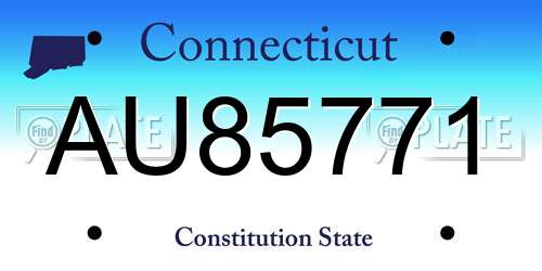 AU85771 Connecticut License Plate