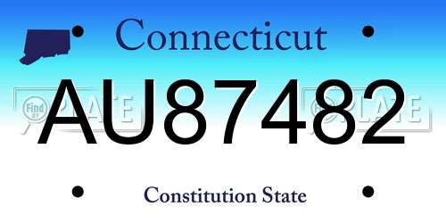 AU87482 Connecticut License Plate