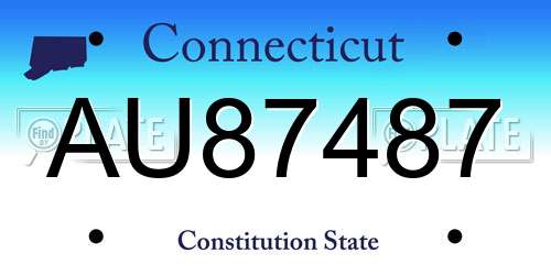 AU87487 Connecticut License Plate