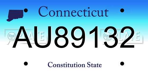 AU89132 Connecticut License Plate