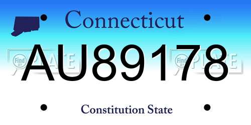AU89178 Connecticut License Plate