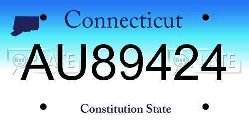 AU89424 Connecticut License Plate